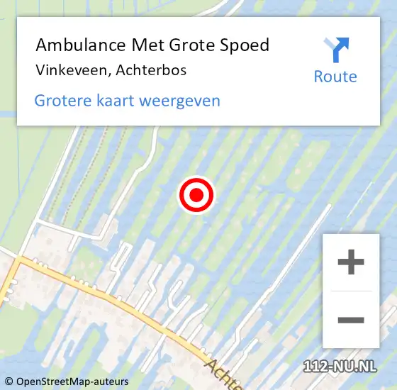 Locatie op kaart van de 112 melding: Ambulance Met Grote Spoed Naar Vinkeveen, Achterbos op 15 mei 2024 10:00