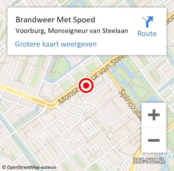 Locatie op kaart van de 112 melding: Brandweer Met Spoed Naar Voorburg, Monseigneur van Steelaan op 15 mei 2024 10:28