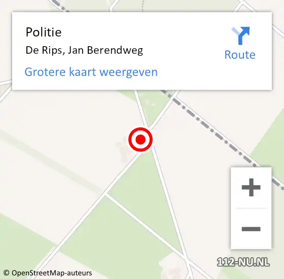 Locatie op kaart van de 112 melding: Politie De Rips, Jan Berendweg op 15 mei 2024 10:39
