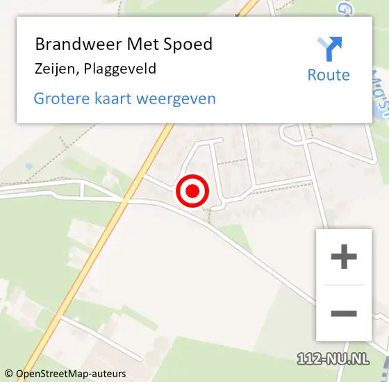 Locatie op kaart van de 112 melding: Brandweer Met Spoed Naar Zeijen, Plaggeveld op 15 mei 2024 10:45