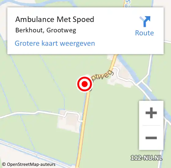 Locatie op kaart van de 112 melding: Ambulance Met Spoed Naar Berkhout, Grootweg op 15 mei 2024 10:55