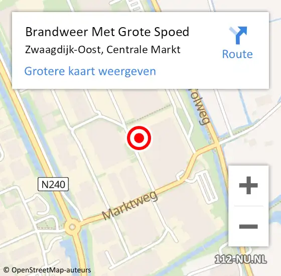 Locatie op kaart van de 112 melding: Brandweer Met Grote Spoed Naar Zwaagdijk-Oost, Centrale Markt op 15 mei 2024 11:02