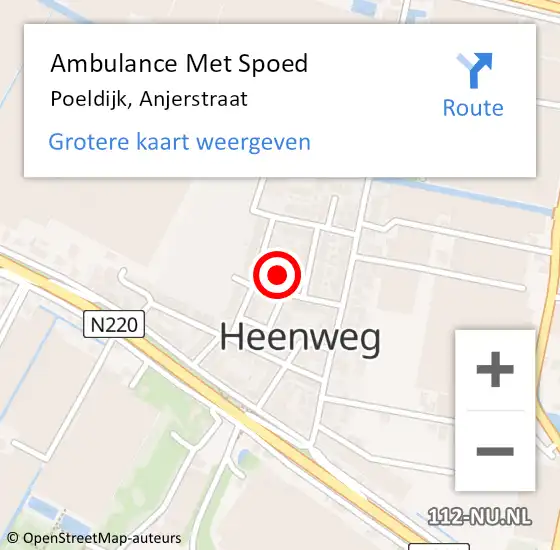 Locatie op kaart van de 112 melding: Ambulance Met Spoed Naar Poeldijk, Anjerstraat op 15 mei 2024 11:31