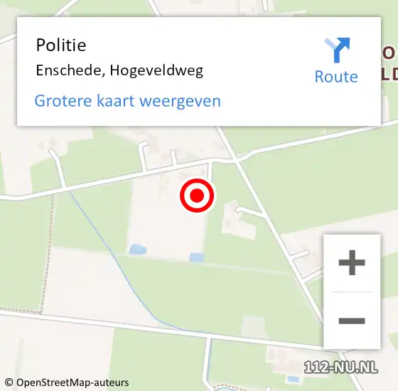 Locatie op kaart van de 112 melding: Politie Enschede, Hogeveldweg op 15 mei 2024 11:39