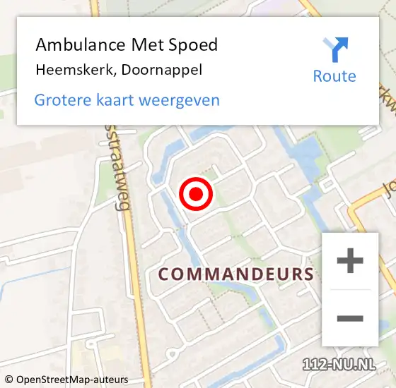 Locatie op kaart van de 112 melding: Ambulance Met Spoed Naar Heemskerk, Doornappel op 15 mei 2024 11:55