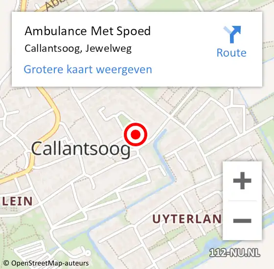 Locatie op kaart van de 112 melding: Ambulance Met Spoed Naar Callantsoog, Jewelweg op 15 mei 2024 11:59