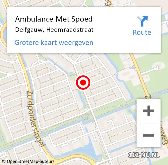 Locatie op kaart van de 112 melding: Ambulance Met Spoed Naar Delfgauw, Heemraadstraat op 15 mei 2024 12:07