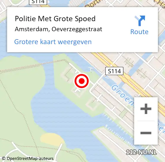 Locatie op kaart van de 112 melding: Politie Met Grote Spoed Naar Amsterdam, Oeverzeggestraat op 15 mei 2024 12:07