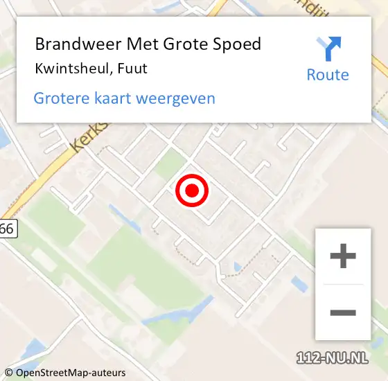 Locatie op kaart van de 112 melding: Brandweer Met Grote Spoed Naar Kwintsheul, Fuut op 15 mei 2024 12:51