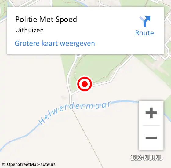 Locatie op kaart van de 112 melding: Politie Met Spoed Naar Uithuizen op 15 mei 2024 13:30