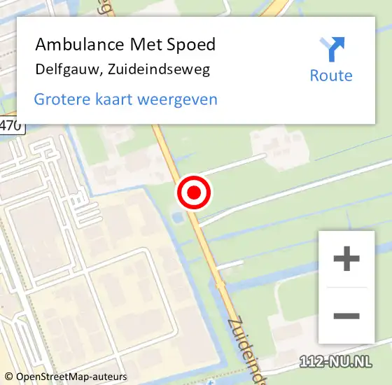 Locatie op kaart van de 112 melding: Ambulance Met Spoed Naar Delfgauw, Zuideindseweg op 15 mei 2024 14:00