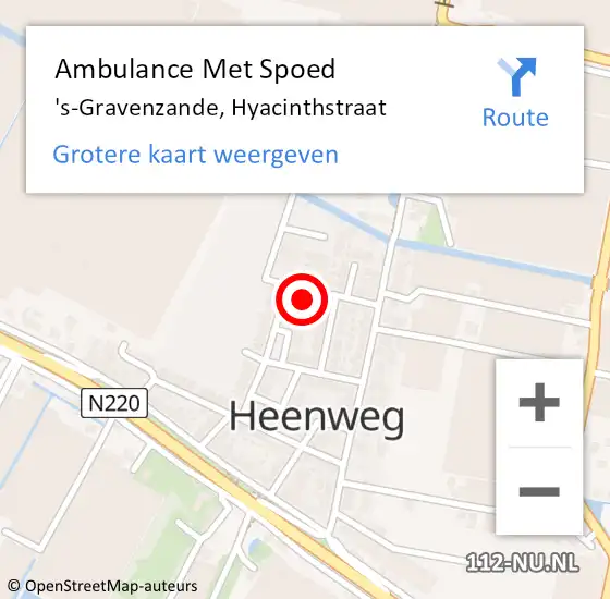 Locatie op kaart van de 112 melding: Ambulance Met Spoed Naar 's-Gravenzande, Hyacinthstraat op 15 mei 2024 14:05