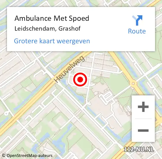 Locatie op kaart van de 112 melding: Ambulance Met Spoed Naar Leidschendam, Grashof op 15 mei 2024 14:44