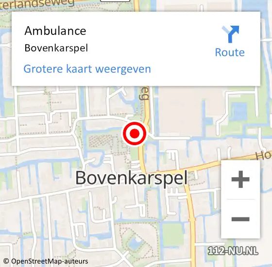 Locatie op kaart van de 112 melding: Ambulance Bovenkarspel op 15 mei 2024 15:03