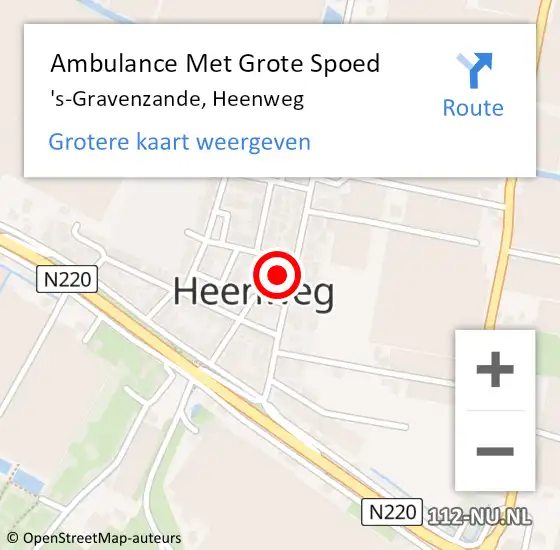 Locatie op kaart van de 112 melding: Ambulance Met Grote Spoed Naar 's-Gravenzande, Heenweg op 15 mei 2024 15:30