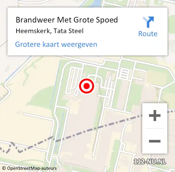 Locatie op kaart van de 112 melding: Brandweer Met Grote Spoed Naar Heemskerk, Tata Steel op 15 mei 2024 15:41