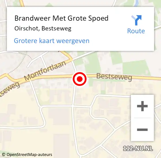 Locatie op kaart van de 112 melding: Brandweer Met Grote Spoed Naar Oirschot, Bestseweg op 15 mei 2024 15:52