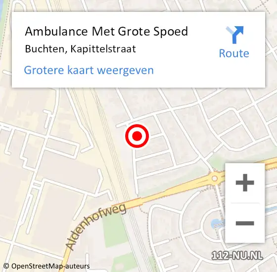 Locatie op kaart van de 112 melding: Ambulance Met Grote Spoed Naar Buchten, Kapittelstraat op 6 oktober 2014 04:59