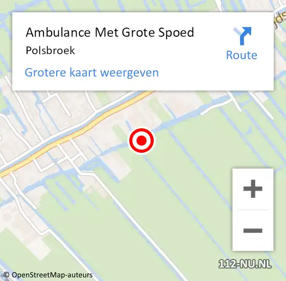 Locatie op kaart van de 112 melding: Ambulance Met Grote Spoed Naar Polsbroek op 15 mei 2024 15:57