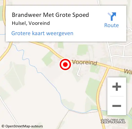 Locatie op kaart van de 112 melding: Brandweer Met Grote Spoed Naar Hulsel, Vooreind op 15 mei 2024 16:32