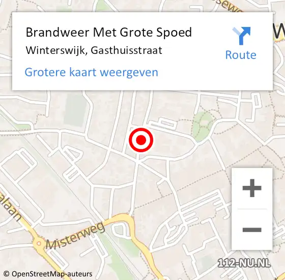 Locatie op kaart van de 112 melding: Brandweer Met Grote Spoed Naar Winterswijk, Gasthuisstraat op 15 mei 2024 16:33