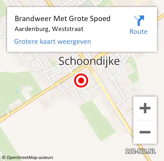 Locatie op kaart van de 112 melding: Brandweer Met Grote Spoed Naar Aardenburg, Weststraat op 15 mei 2024 16:43