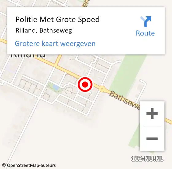 Locatie op kaart van de 112 melding: Politie Met Grote Spoed Naar Rilland, Bathseweg op 15 mei 2024 16:51