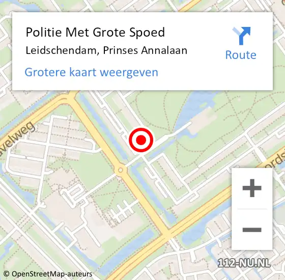 Locatie op kaart van de 112 melding: Politie Met Grote Spoed Naar Leidschendam, Prinses Annalaan op 15 mei 2024 16:54