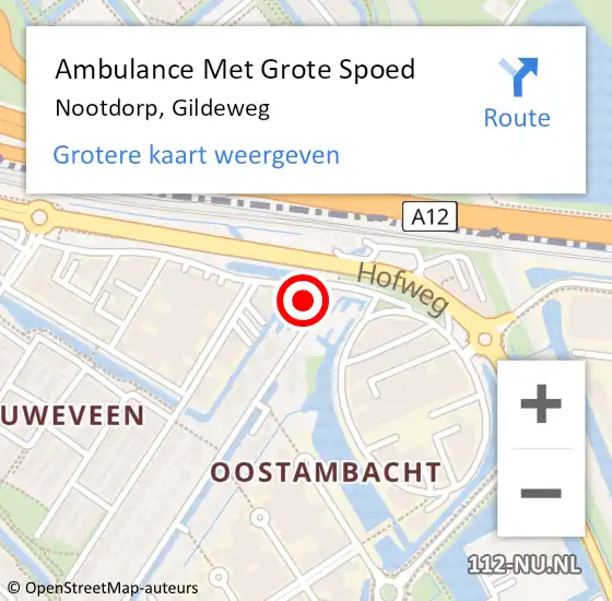 Locatie op kaart van de 112 melding: Ambulance Met Grote Spoed Naar Nootdorp, Gildeweg op 15 mei 2024 17:13