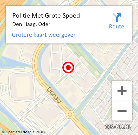 Locatie op kaart van de 112 melding: Politie Met Grote Spoed Naar Den Haag, Oder op 15 mei 2024 17:22