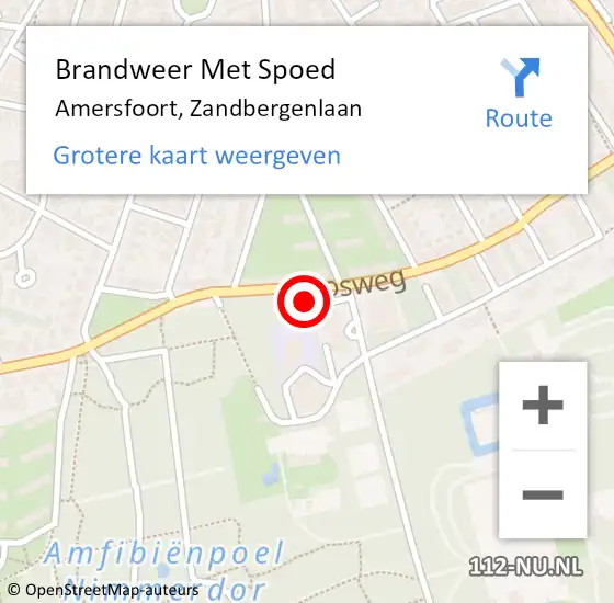 Locatie op kaart van de 112 melding: Brandweer Met Spoed Naar Amersfoort, Zandbergenlaan op 15 mei 2024 17:35