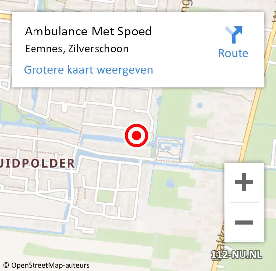 Locatie op kaart van de 112 melding: Ambulance Met Spoed Naar Eemnes, Zilverschoon op 6 oktober 2014 06:02