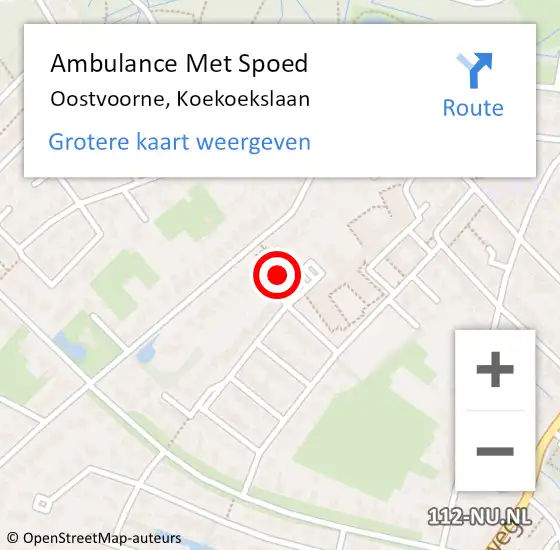 Locatie op kaart van de 112 melding: Ambulance Met Spoed Naar Oostvoorne, Koekoekslaan op 15 mei 2024 18:28