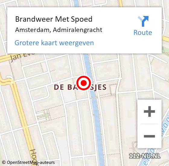 Locatie op kaart van de 112 melding: Brandweer Met Spoed Naar Amsterdam, Admiralengracht op 15 mei 2024 18:39