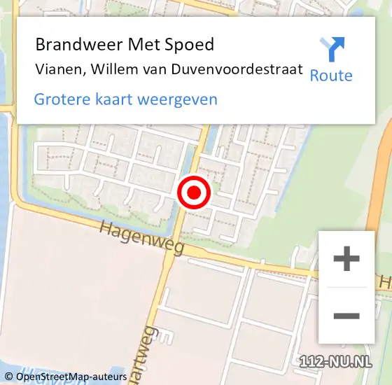 Locatie op kaart van de 112 melding: Brandweer Met Spoed Naar Vianen, Willem van Duvenvoordestraat op 15 mei 2024 18:42