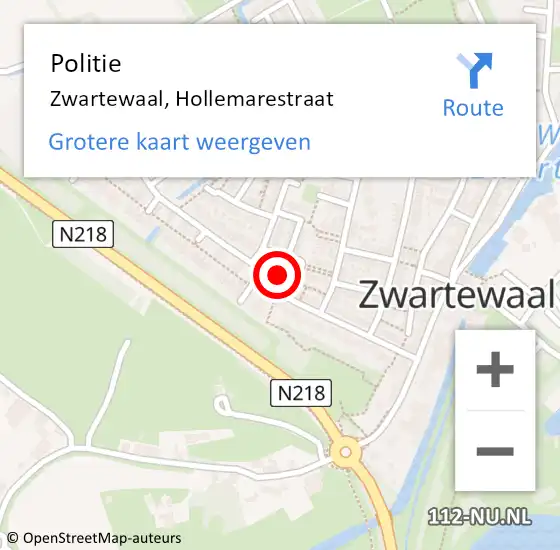 Locatie op kaart van de 112 melding: Politie Zwartewaal, Hollemarestraat op 15 mei 2024 19:32