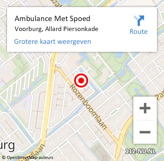 Locatie op kaart van de 112 melding: Ambulance Met Spoed Naar Voorburg, Allard Piersonkade op 15 mei 2024 19:34