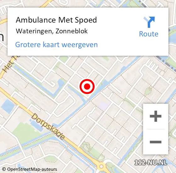 Locatie op kaart van de 112 melding: Ambulance Met Spoed Naar Wateringen, Zonneblok op 15 mei 2024 19:47