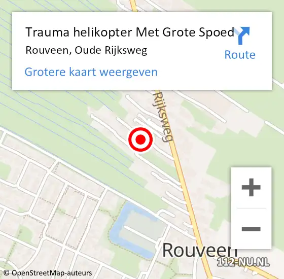 Locatie op kaart van de 112 melding: Trauma helikopter Met Grote Spoed Naar Rouveen, Oude Rijksweg op 15 mei 2024 19:55