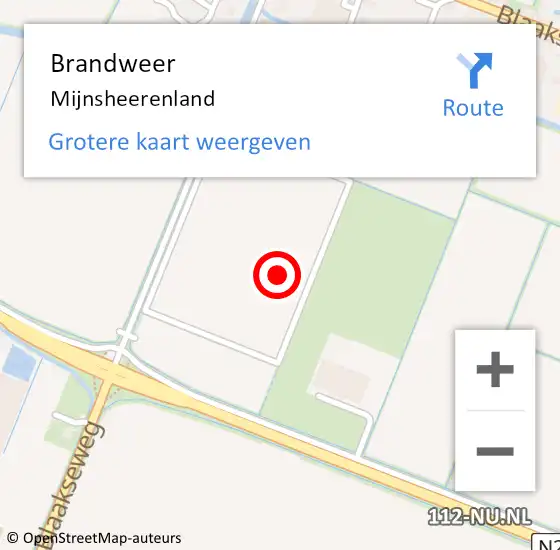 Locatie op kaart van de 112 melding: Brandweer Mijnsheerenland op 15 mei 2024 20:03