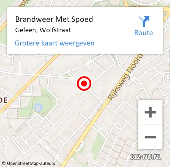 Locatie op kaart van de 112 melding: Brandweer Met Spoed Naar Geleen, Wolfstraat op 15 mei 2024 20:15