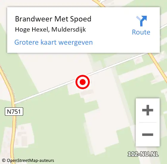 Locatie op kaart van de 112 melding: Brandweer Met Spoed Naar Hoge Hexel, Muldersdijk op 15 mei 2024 20:21