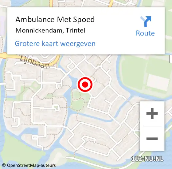 Locatie op kaart van de 112 melding: Ambulance Met Spoed Naar Monnickendam, Trintel op 15 mei 2024 20:21