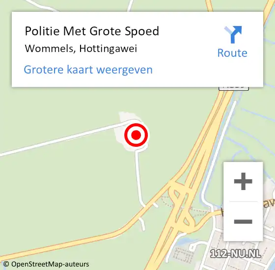 Locatie op kaart van de 112 melding: Politie Met Grote Spoed Naar Wommels, Hottingawei op 15 mei 2024 20:45