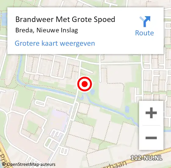Locatie op kaart van de 112 melding: Brandweer Met Grote Spoed Naar Breda, Nieuwe Inslag op 15 mei 2024 20:52