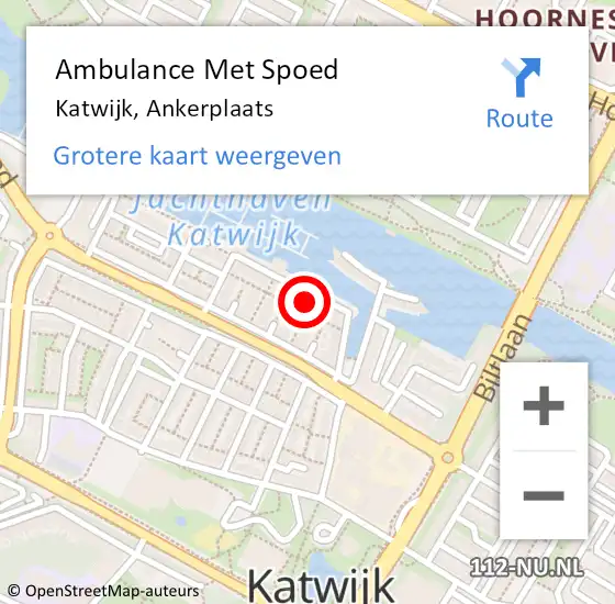 Locatie op kaart van de 112 melding: Ambulance Met Spoed Naar Katwijk, Ankerplaats op 15 mei 2024 20:55