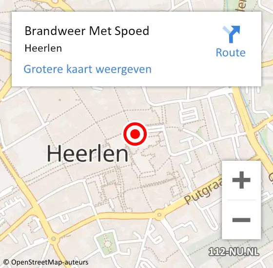 Locatie op kaart van de 112 melding: Brandweer Met Spoed Naar Heerlen op 15 mei 2024 21:00