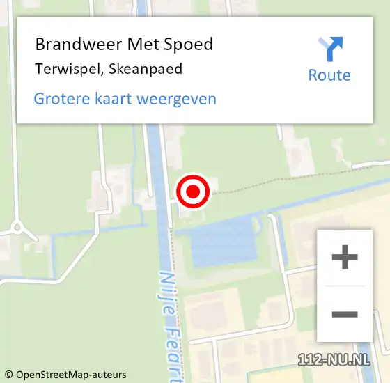 Locatie op kaart van de 112 melding: Brandweer Met Spoed Naar Terwispel, Skeanpaed op 15 mei 2024 21:03