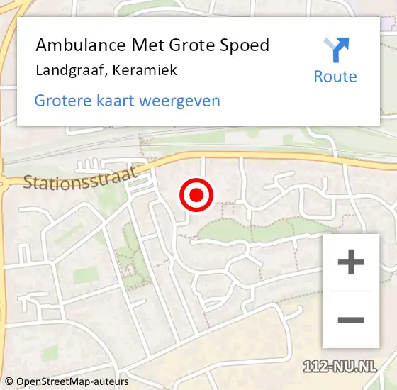 Locatie op kaart van de 112 melding: Ambulance Met Grote Spoed Naar Landgraaf, Keramiek op 6 oktober 2014 07:03