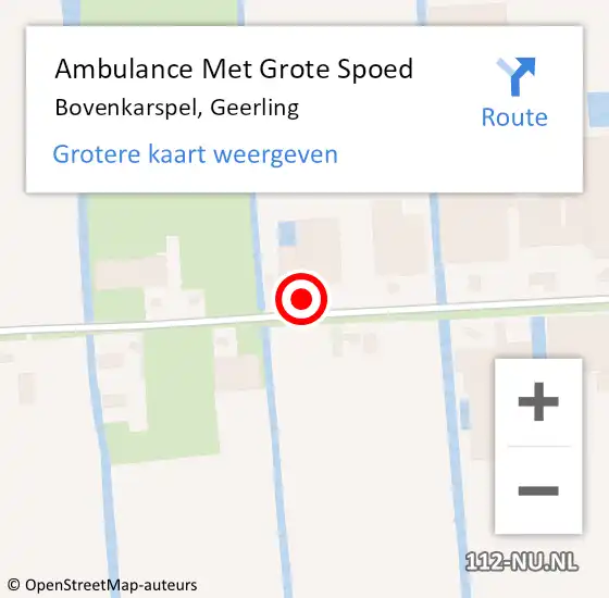 Locatie op kaart van de 112 melding: Ambulance Met Grote Spoed Naar Bovenkarspel, Geerling op 15 mei 2024 22:16